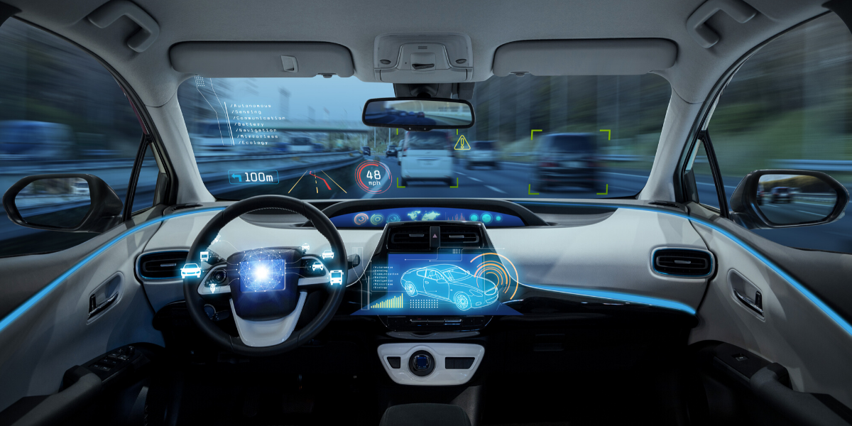 An illustration of the inside of an autonomous vehicle